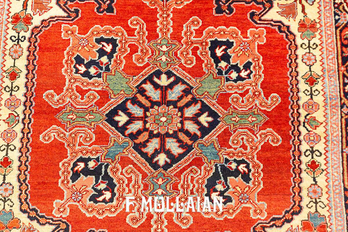 Antique Persian Bakshayesh Medallion Field Rug n°:89204232